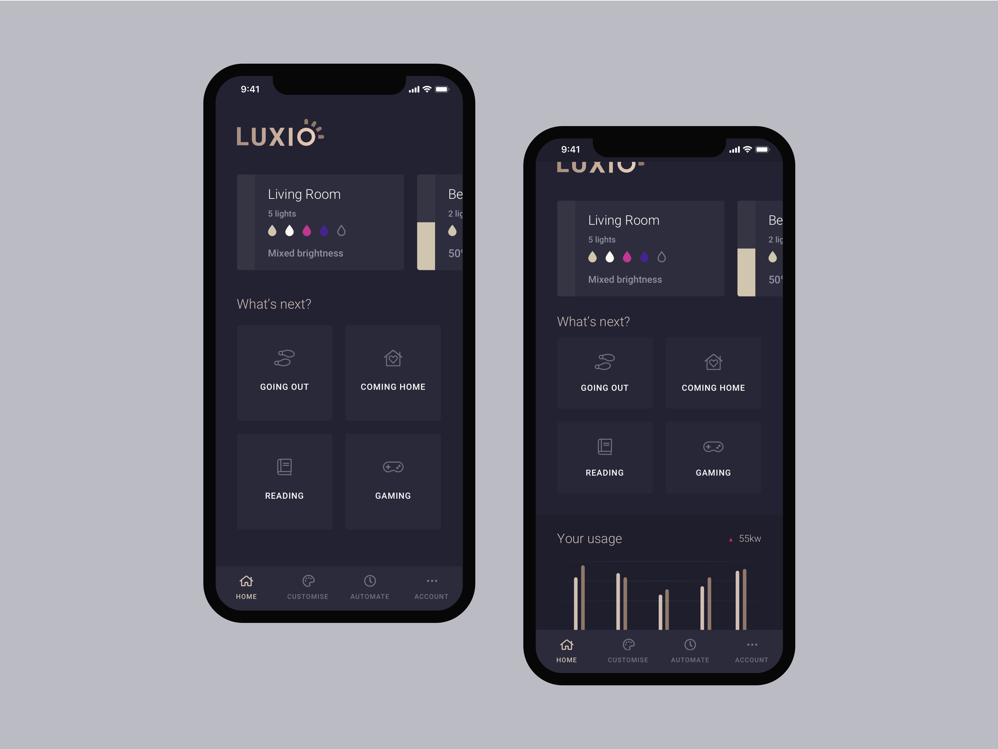 Luxio Lighting Concept UI Design