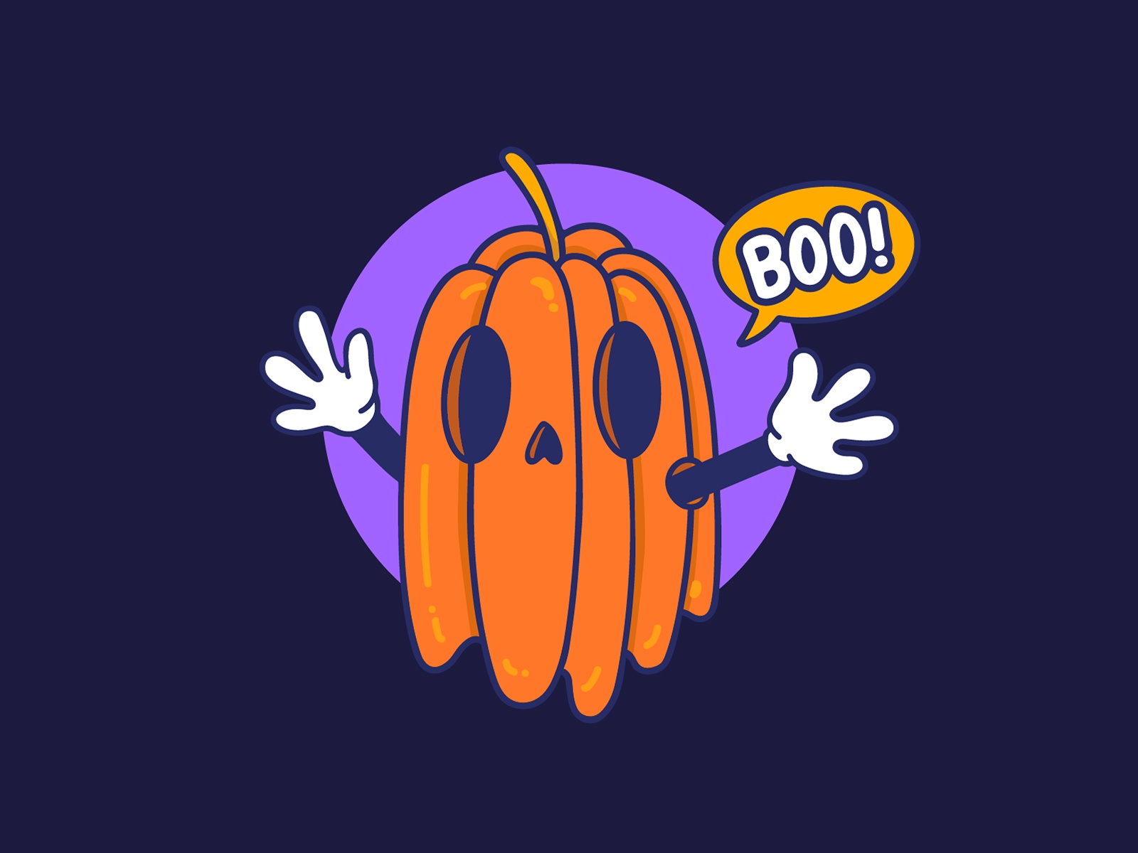 Pumpkin Ghost Illustration